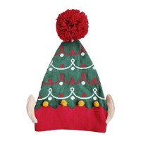Gorro natalino de elfo vermelho e verde