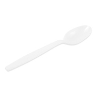 Colheres de plástico brancas 17,5 cm - 12 unid.