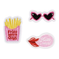 Patch termo-adesivo Kiss me - 3 peças