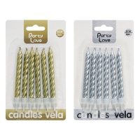 Velas de rosca cromadas de 8 cm - 6 unidades