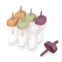 Forma para picolés de cores pastel - 6 espaços
