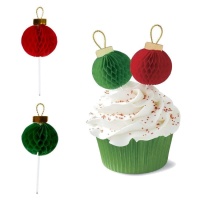Picks de bolas de Natal - Wilton - 12 unidades