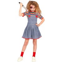 Fato de Chucky com vestido para rapariga