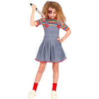 Fato de Chucky com vestido para rapariga