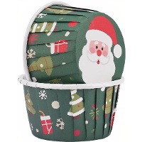 Cápsulas para cupcakes de 5 cm de Árvore de Natal - 50 unidades