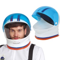 Capacete de astronauta com viseira azul