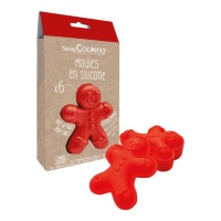 Moldes de silicone para o boneco de gengibre - scrapcooking - 6 unid.