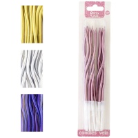 Vela espiral em cromado 11 cm - 12 unidades