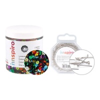 Kit sortido de lantejoulas brilhantes e alfinetes - Innspiro