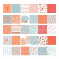Kit de papéis para scrapbooking marinho - 60 folhas