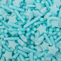 Sprinkles de estrelas, palitos e bolinhas azul-claro 76 g - PME