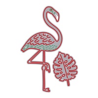 Flamingo cortado sob pressão com folha Zag - Misskuty - 2 unidades