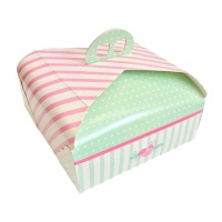 Caixa para bolos quadrada 33 x 33 x 10 com pega - 5 unidades