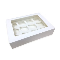 Caixa para 12 cupcakes branca de 33 x 25 x 7,5 cm - Sweetkolor