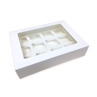 Caixa para 12 cupcakes brancos