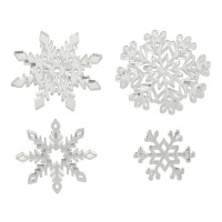 Figuras acrílicas de flocos de neve - 4 unid.