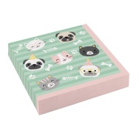 Guardanapos para animais 16,5 x 16,5 cm - 20 unid.