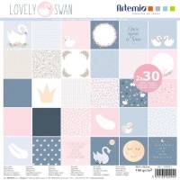 Kit de papel para scrapbooking da Lovely Swan - Artemio - 60 folhas