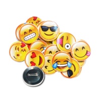 Crachá com caras sortidas de Emojis - 1 unidade