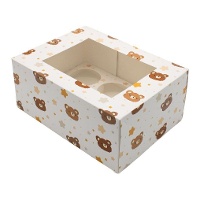 Caixa para 6 cupcakes Ursinho Baby - 2 unidades