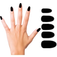 Unhas postiças negras curtas - 12 unidades
