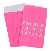 Sacos de papel rosa quente 8 x 12 cm - 4 pcs.