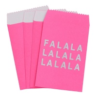 Sacos de papel cor-de-rosa 8 x 12 cm - 4 unid.