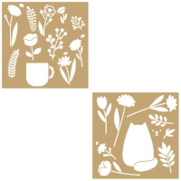 Stencils de gato e jardim 20 x 20 cm - Artemio - 2 unidades