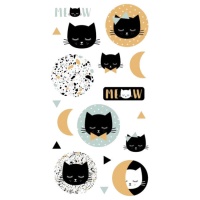 Autocolantes Halloween animais gato - 1 folha