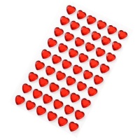 Autocolantes 3D com cristais de coração vermelho de 1,2 cm - 54 unid.
