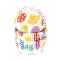 Cápsulas para cupcakes com pintos e ovos de Páscoa - House of Marie - 50 unid.