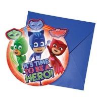 Convites PJ Masks - 6 unid.