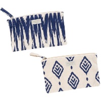 Saco de toilette Ikat azul liso 30 x 22 cm - 1 unid.