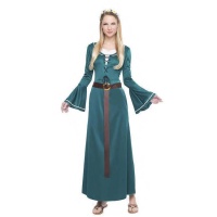 Fato de senhora verde medieval para mulheres