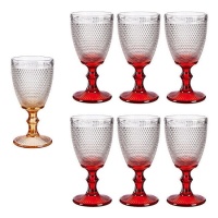 Copo de vinho 330 ml com pontos - 6 unidades