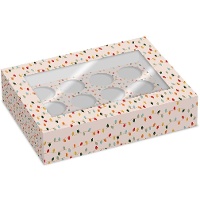 Caixa para 12 cupcakes de Luzes de Natal - 2 unidades