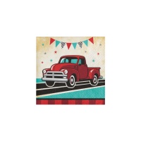 Guardanapos de Vintage Red Truck de 12,5 x 12,5 cm - 16 unidades