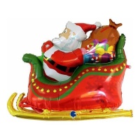 Balão Pai Natal com trenó 117 cm - Grabo