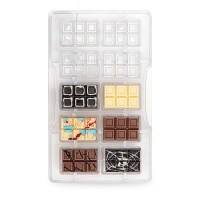 Molde para mini tabletes de chocolate 20 x 12 cm - Decora - 10 cavidades