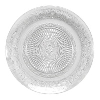 Prato de 25 cm de cristal gravado transparente