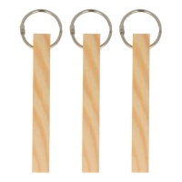 Porta-chaves retangular em madeira 11,5 x 1,5 x 1,5 cm - 3 unid.