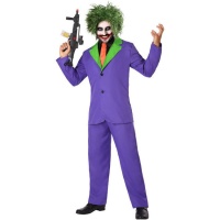 Fato de palhaço Joker roxo para homem