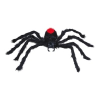 60 cm de aranha preta peluda de dorso vermelho