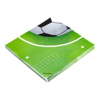 Guardanapos de Futebol com bola em grama de 16,5 x 16,5 cm - 12 unidades