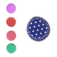 Cápsulas cupcake coloridas com pontos brancos de polca - PME - 30 pcs.