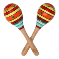 Maracas coloridas de 20 cm - 2 peças