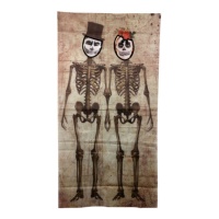 Fundo para photo booth de casal de esqueletos de 1,60 x 0,75 m