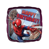 Balão quadrado do Homem-Aranha 43cm Feliz Aniversário - Anagrama