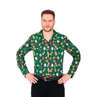 Camisa natalina verde com Papai Noel