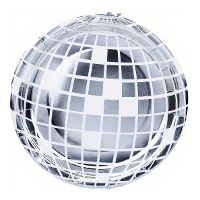 Pratos disco prateados em forma de bola - 18 cm - 8 unidades